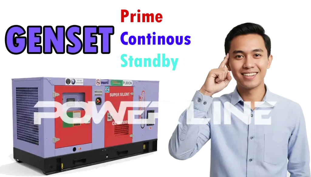 genset kapasitas prime continous standby