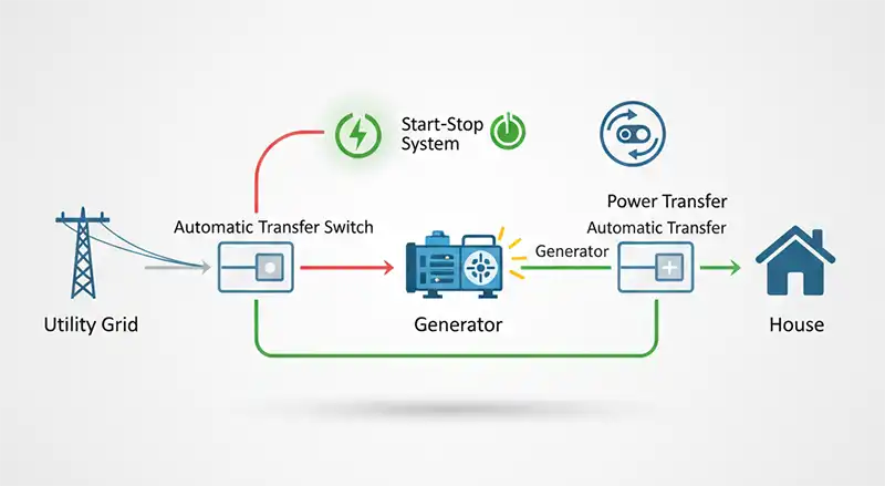 ilustrasi panel otomatis genset